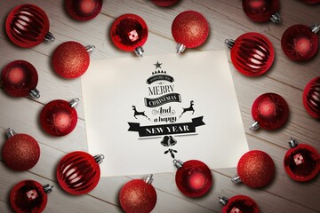 Christmas card with baubles