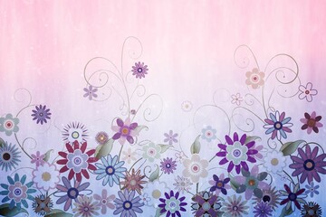 Digitally generated girly floral design