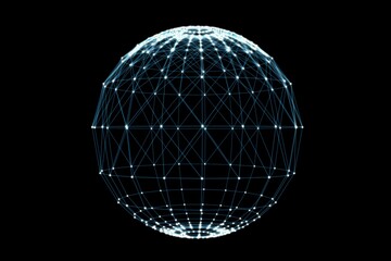 Glowing sphere on black background