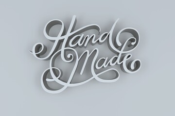 Overhead view of hand made text