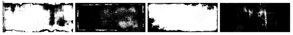 Poster Vector Distressed rectangular frames create a grunge textured effect.