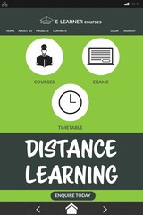 Computer graphic image of online education interface on screen