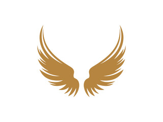 Vector illustration of golden wings icon, suitable for tattoos and other graphic designs