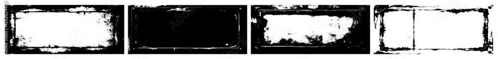 Poster vector distressed rectangular frames showcase grunge textures and worn edges.