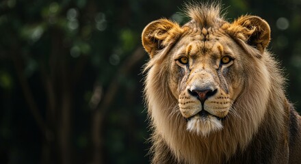 Fototapeta premium Majestic Lion in Ultra HD Portrait background