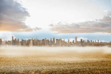 Large city on the horizon