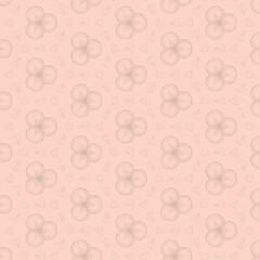 Square image of pattern of repeated st patrick's day shamrocks in grey on pale pink background