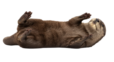 Playful Otter Lying on Back 1.