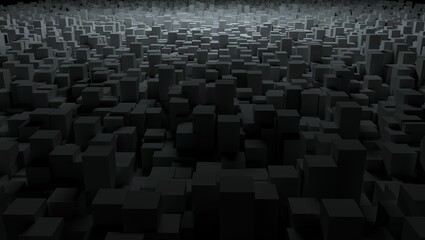 Computer graphic image of black blocks