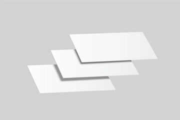 Vector realistic flying business card mockup template isolated. Empty design for presentation branding, corporate, gift card, play card, game card, note cards, greeting card, invitation, credit card
