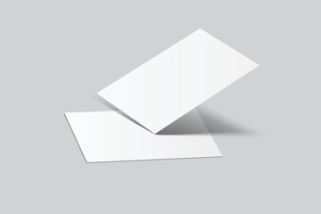 Vector realistic business card mockup template isolated. Empty design for presentation branding, corporate, gift card, play card, game card, note cards, greeting card, invitation, credit card
