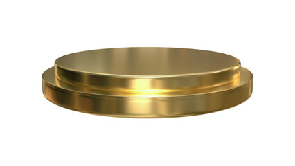 Luxurious golden circular display base, ideal for showcasing products, awards, or jewelry with a brilliant shine on a Transparent Background.

