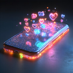 Holographic social media stories concept
