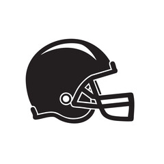 Fototapeta premium A black silhouette icon of a football helmet.