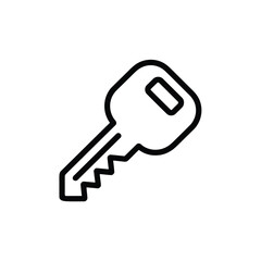 Simple Black Line Art Key Icon