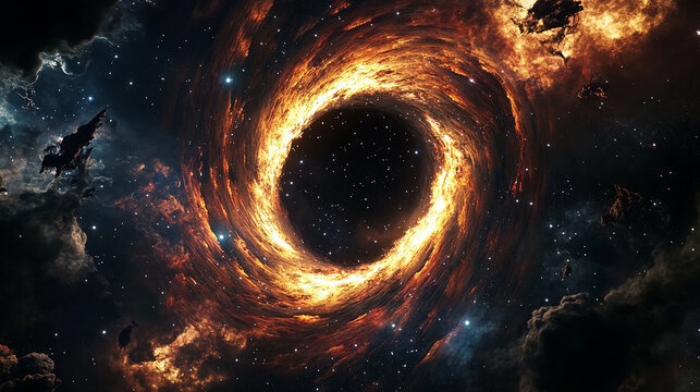 a galactic black hole immense photorealistic 3d