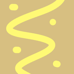 The smooth yellow line and dot pattern on a bright brown background can be used for banner decoration, poster decoration, furniture decoration, and greeting card decoration.