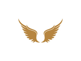 golden wing silhouette icon for tattoo or logo design