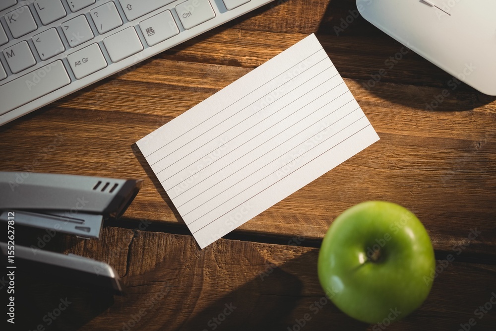 Poster keyboard and mouse by stapler with apple