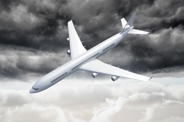 Fototapeta premium 3D plane falling in the sky
