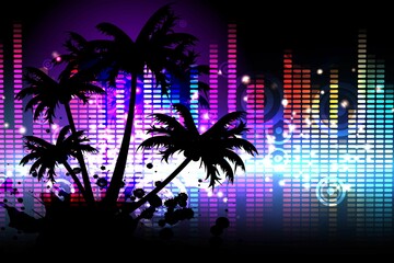 Digitally generated palm tree background