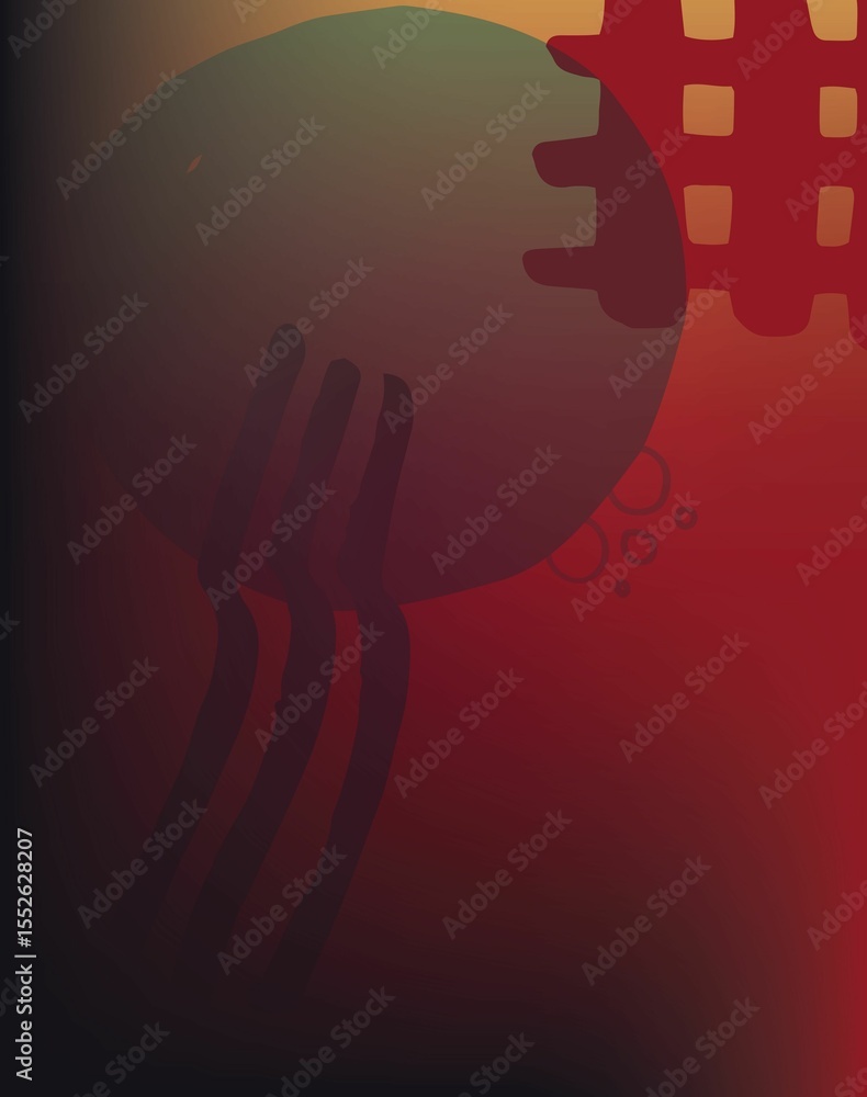 Poster abstract patterns on colored background