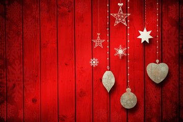 Obraz premium Christmas decorations over wood