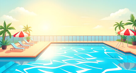 Tropical resort, Palm trees, Vacation spot, Poolside, Luxury resort, Beach resort, Clear blue water, Pool view, Summer holiday, Tropical paradise, Sun loungers, Umbrellas by pool, Exotic destination, 