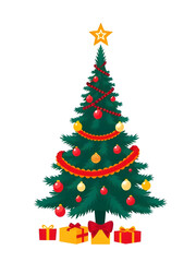 Christmas vector, Snowy tree icon, Celebration tree, Traditional Christmas icon, Green pine icon, Tree ornament icon, Christmas lights icon, Fir tree icon, Stylized tree, Minimal Christmas tree, Tree 