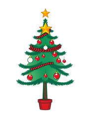 Decorated tree icon, Holiday season icon, New year tree, Tree silhouette, Christmas vector, Snowy tree icon, Celebration tree, Traditional Christmas icon, Green pine icon, Tree ornament icon, Christma