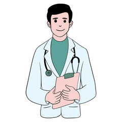 Fototapeta premium doctor with stethoscope Illustration Cartoon