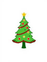 Festive tree, Tree with star, Decorated tree icon, Holiday season icon, New year tree, Tree silhouette, Christmas vector, Snowy tree icon, Celebration tree, Traditional Christmas icon, Green pine icon