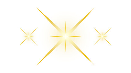 Bright golden light sparkles or starbursts, perfect for adding a dazzling glow, highlight, or magical effect to any design on a Transparent Background.

