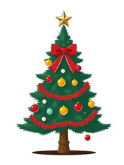 Winter tree icon, Christmas symbol, Festive tree, Tree with star, Decorated tree icon, Holiday season icon, New year tree, Tree silhouette, Christmas vector, Snowy tree icon, Celebration tree, Traditi