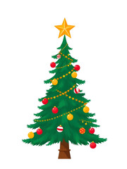 Pine tree icon, Evergreen tree, Winter tree icon, Christmas symbol, Festive tree, Tree with star, Decorated tree icon, Holiday season icon, New year tree, Tree silhouette, Christmas vector, Snowy tree