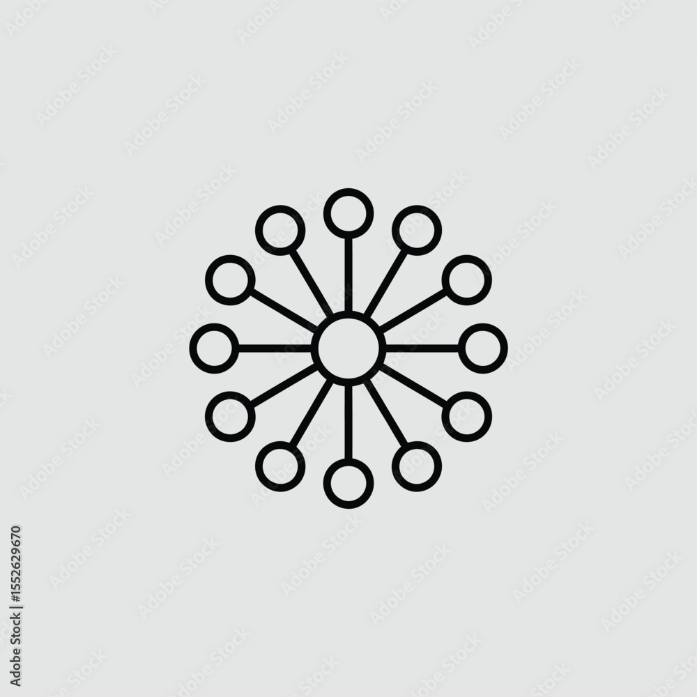 Poster abstract network connection circular icon graphic