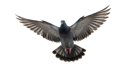 Naklejka premium Rock Pigeon in Flight Wings Spread Wide.