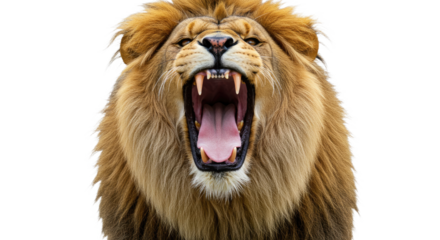 Roaring Lion with Open Mouth.