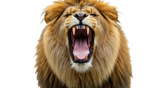 Roaring Lion with Open Mouth.