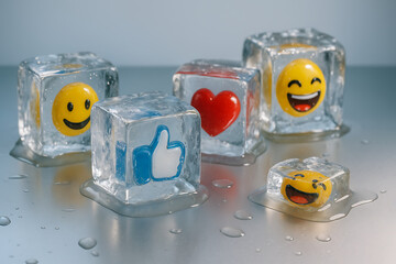 ice cubes melting emoji