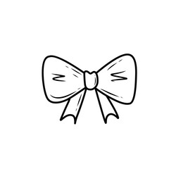 hand drawn bow ribbon line icon