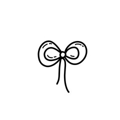 hand drawn bow ribbon line icon