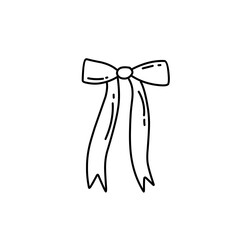 hand drawn bow ribbon line icon