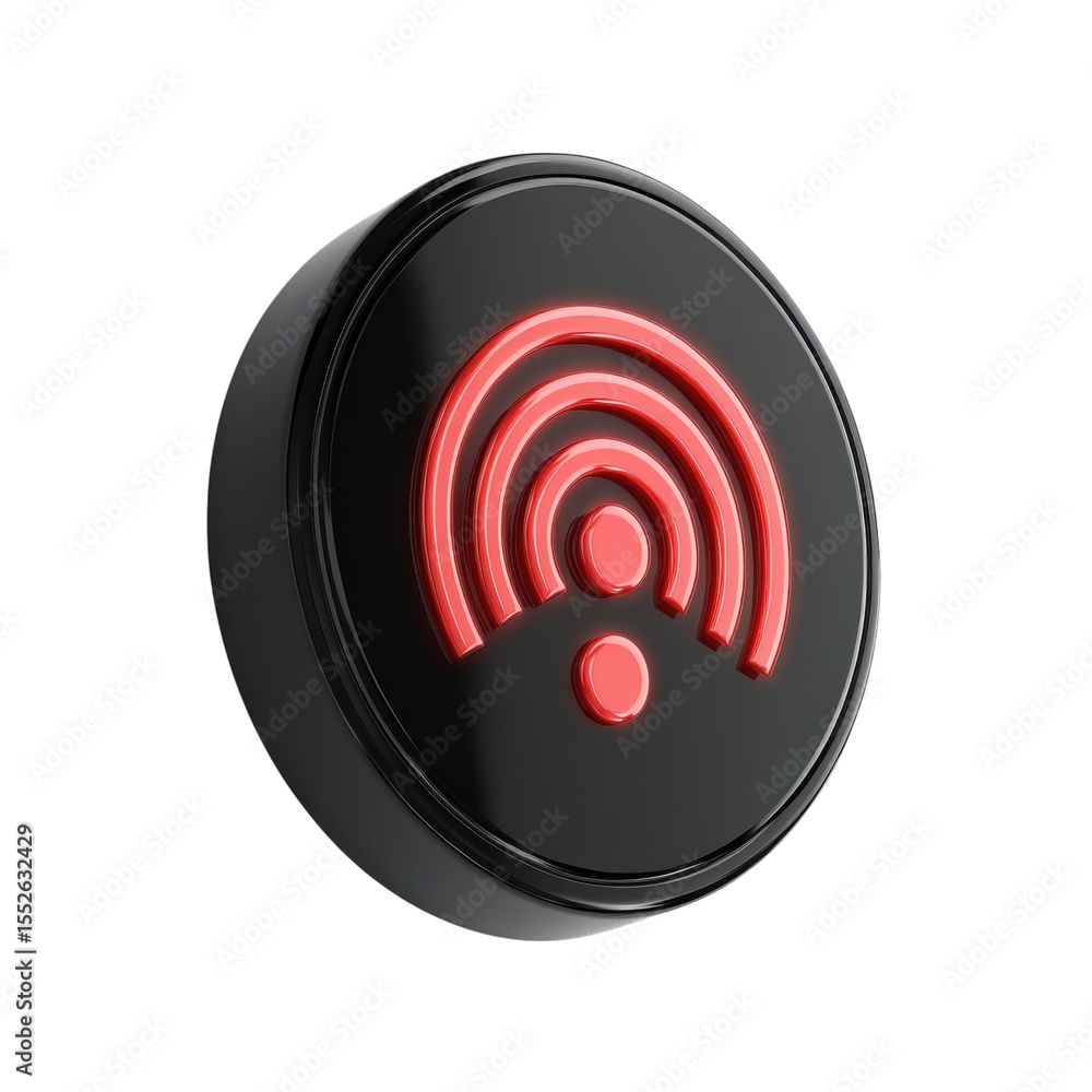 Aufkleber glossy wi fi icon modern design internet connection seamless wireless on transparent background