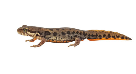 Obraz premium Smooth Newt Isolated on White Background.