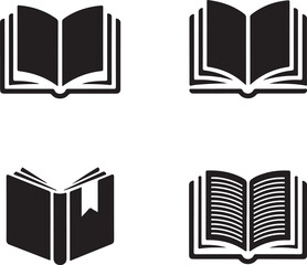 book icon set education study reading learning language skill sign symbol line pictogram vector illustration design flat graphic design