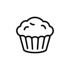 Simple Line Art Icon of a Delicious Muffin