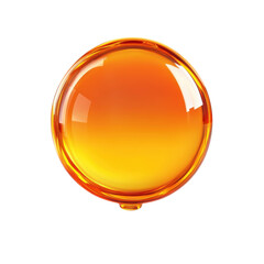 Honey sphere glossy orange orb liquid light effects shine bubble effect on transparent background