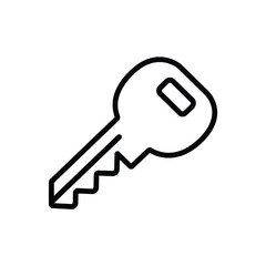 Simple Black Line Art Key Icon