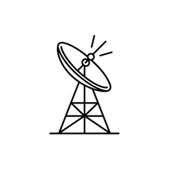 Satellite Dish Antenna Line Art Icon Illustration